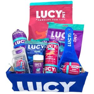 Lucy Pet food gift basket