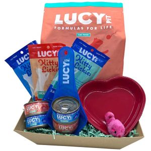 Lucy Pet cat food gift basket