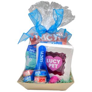 Lucy Pet food gift basket