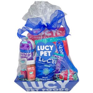 Lucy Pet food gift basket