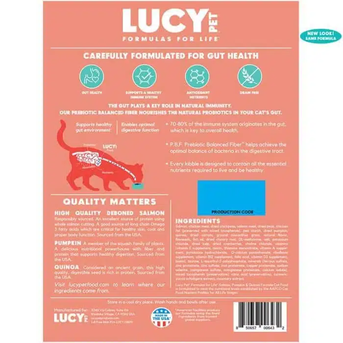 Lucy Pet® Salmon, Pumpkin, and Quinoa Cat 10 Lb - Image 3