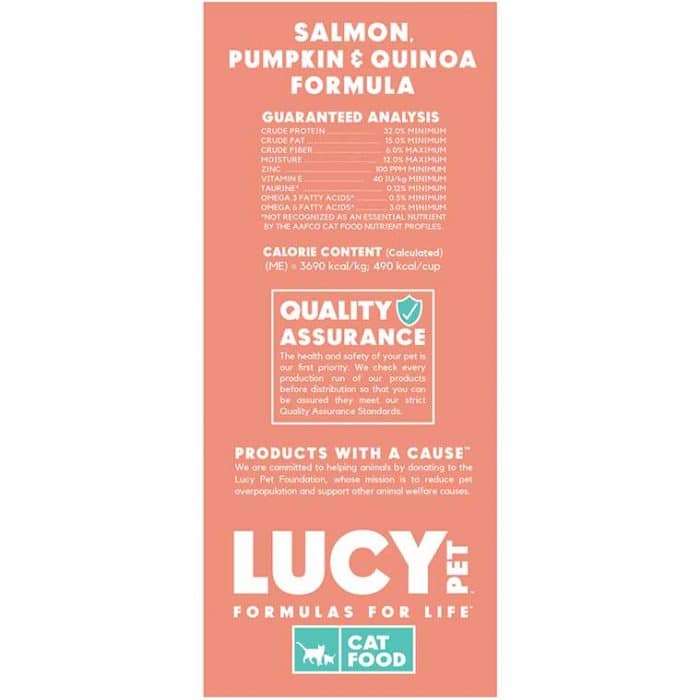 Lucy Pet® Salmon, Pumpkin, and Quinoa Cat 10 Lb - Image 3