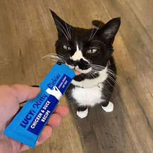 Cat Licking Chicken and duck lickies Recipe