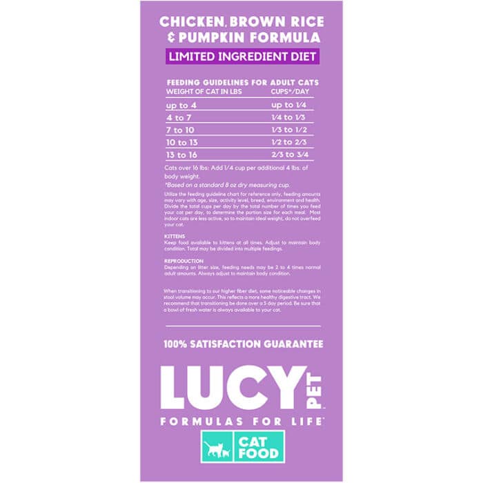Lucy Pet® Chicken, Brown Rice and Pumpkin Limited Ingredient Cat 4 Lb - Image 4