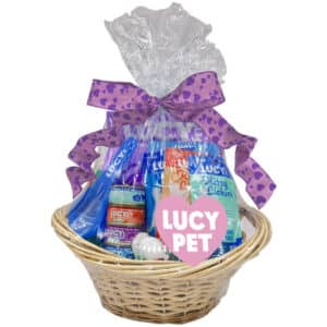 Lucy Pet food gift basket