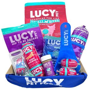 Lucy Pet food gift basket
