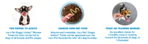 Dog Lickies Information graphic